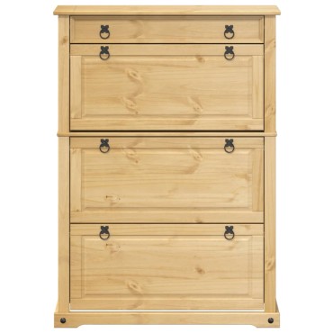 vidaXL Παπουτσοθήκη Corona 99x32x138cm από Μασίφ Ξύλο Πεύκου