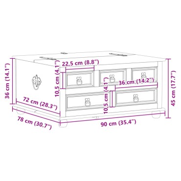 vidaXL Κουτί Αποθήκευσης Corona 90x78x45cm από Μασίφ Ξύλο Πεύκου 1 τεμ.