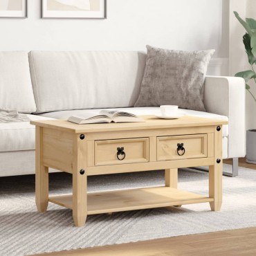vidaXL Τραπεζάκι Corona Με Συρτάρια 85x50x45cm Μασίφ Ξύλο Πεύκου 1 τεμ.