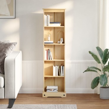 vidaXL Βιβλιοθήκη Corona 46x20x170cm από Μασίφ Ξύλο Πεύκου 1 τεμ.