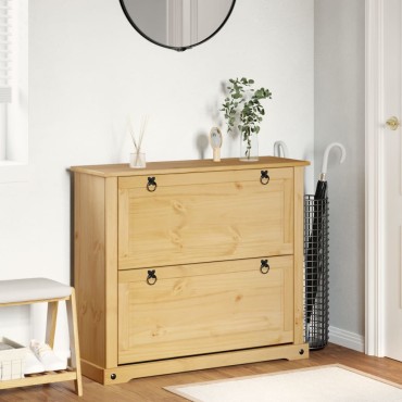 vidaXL Παπουτσοθήκη Corona 99x32x85cm από Μασίφ Ξύλο Πεύκου