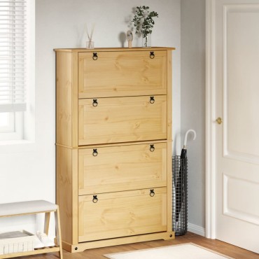 vidaXL Παπουτσοθήκη Corona 99x32x163,5cm από Μασίφ Ξύλο Πεύκου