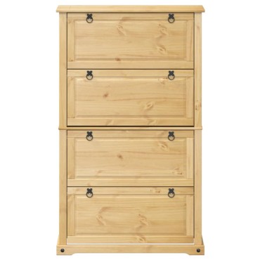 vidaXL Παπουτσοθήκη Corona 99x32x163,5cm από Μασίφ Ξύλο Πεύκου