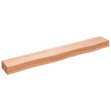 vidaXL Ράφι Τοίχου Ανοιχτό Καφέ 80x10x6cm Επεξεργ. Μασίφ Ξύλο Δρυός 1 τεμ.