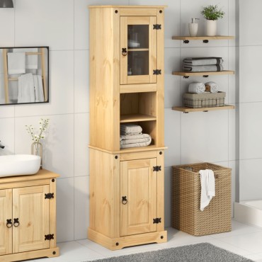 vidaXL Ντουλάπι Μπάνιου Corona 50x40x185cm από Μασίφ Ξύλο Πεύκου