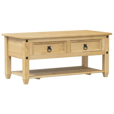 vidaXL Τραπεζάκι Corona Με Συρτάρια 100x48x45cm Μασίφ Ξύλο Πεύκου 1 τεμ.