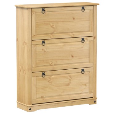 vidaXL Παπουτσοθήκη Corona 99x32x124,5cm από Μασίφ Ξύλο Πεύκου