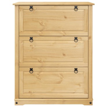 vidaXL Παπουτσοθήκη Corona 99x32x124,5cm από Μασίφ Ξύλο Πεύκου