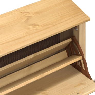 vidaXL Παπουτσοθήκη Corona 99x32x124,5cm από Μασίφ Ξύλο Πεύκου