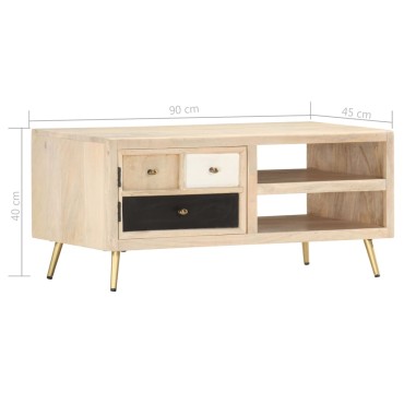 vidaXL Τραπεζάκι Σαλονιού 90x45x40cm από Μασίφ Ξύλο Μάνγκο 1 τεμ.