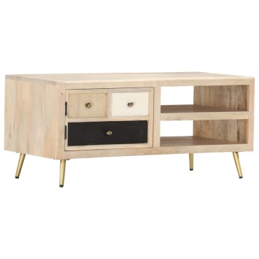 vidaXL Τραπεζάκι Σαλονιού 90x45x40cm από Μασίφ Ξύλο Μάνγκο 1 τεμ.