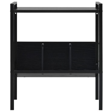 vidaXL Βιβλιοθήκη 2 Επιπέδων Μαύρη 52x28x59cm Επεξεργασμένο Ξύλο 1 τεμ.
