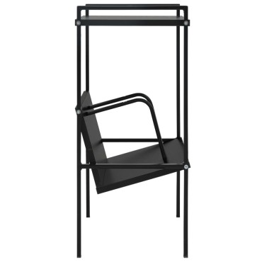 vidaXL Βιβλιοθήκη 2 Επιπέδων Μαύρη 52x28x59cm Επεξεργασμένο Ξύλο 1 τεμ.