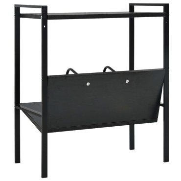 vidaXL Βιβλιοθήκη 2 Επιπέδων Μαύρη 52x28x59cm Επεξεργασμένο Ξύλο 1 τεμ.