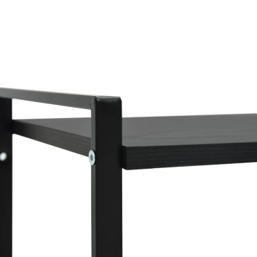 vidaXL Βιβλιοθήκη 2 Επιπέδων Μαύρη 52x28x59cm Επεξεργασμένο Ξύλο 1 τεμ.
