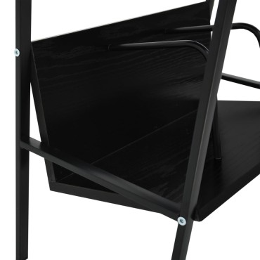 vidaXL Βιβλιοθήκη 2 Επιπέδων Μαύρη 52x28x59cm Επεξεργασμένο Ξύλο 1 τεμ.
