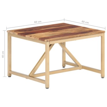 vidaXL Τραπεζάκι Βοηθητικό 60x60x40cm από Μασίφ Ξύλο 1 τεμ.