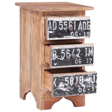 vidaXL Κομοδίνο 30x30x51cm από Μασίφ Ξύλο Μαόνι 1 τεμ.
