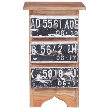 vidaXL Κομοδίνο 30x30x51cm από Μασίφ Ξύλο Μαόνι 1 τεμ.