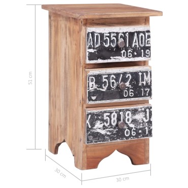 vidaXL Κομοδίνο 30x30x51cm από Μασίφ Ξύλο Μαόνι 1 τεμ.