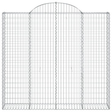 vidaXL Συρματοκιβώτια Τοξωτά 5 τεμ. 200x30x180/200 εκ. Γαλβαν. Ατσάλι