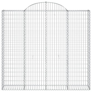 vidaXL Συρματοκιβώτια Τοξωτά 3 τεμ. 200x30x180/200 εκ. Γαλβαν. Ατσάλι