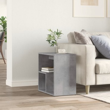 vidaXL Τραπέζι Βοηθητικό Γκρι Σκυροδέματος 50x30x50cm Επεξ. Ξύλο 1 τεμ.