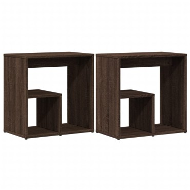 vidaXL Τραπεζάκια Σαλονιού 2 τεμ. Καφέ Δρυς 50x30x50cm Επεξ. Ξύλο