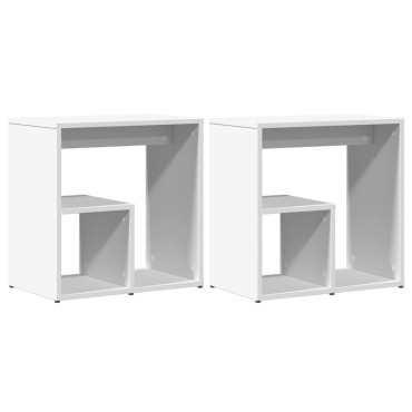 vidaXL Τραπέζια Βοηθητικά 2 τεμ. Λευκά 50x30x50cm Επεξεργασμένο Ξύλο