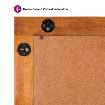 vidaXL Καθρέφτης Μπάνιου Καφέ 50x70x3 εκ. από Μασίφ Ξύλο Μάνγκο/Γυαλί