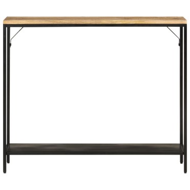 vidaXL Τραπέζι Κονσόλα 90x30x75cm Μασίφ Ακατ. Ξύλο Μάνγκο/Σίδηρο 1 τεμ.