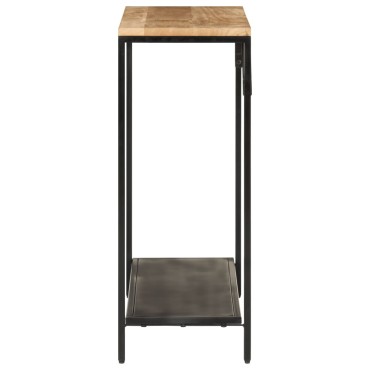 vidaXL Τραπέζι Κονσόλα 90x30x75cm Μασίφ Ακατ. Ξύλο Μάνγκο/Σίδηρο 1 τεμ.