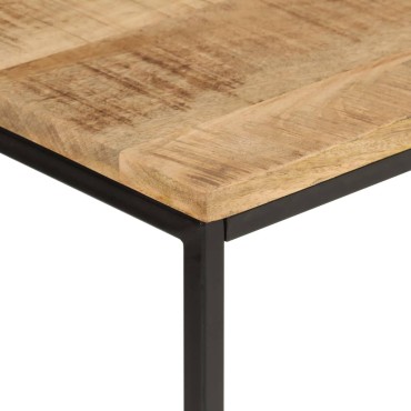 vidaXL Τραπέζι Κονσόλα 90x30x75cm Μασίφ Ακατ. Ξύλο Μάνγκο/Σίδηρο 1 τεμ.