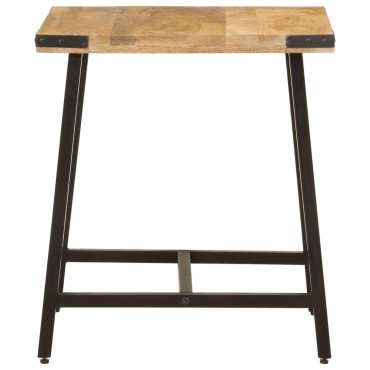 vidaXL Τραπεζάκι Βοηθητικό 45x45x50cm Μασίφ Ξύλο Μάνγκο & Σίδηρος 1 τεμ.