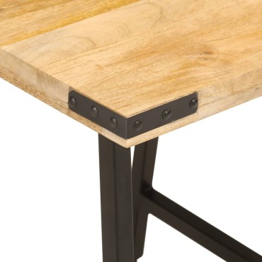 vidaXL Τραπεζάκι Βοηθητικό 45x45x50cm Μασίφ Ξύλο Μάνγκο & Σίδηρος 1 τεμ.