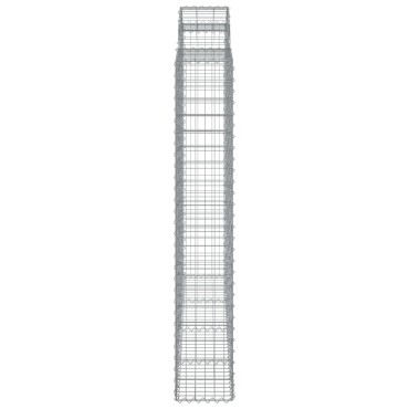 vidaXL Συρματοκιβώτια Τοξωτά 4 τεμ. 200x30x180/200 εκ. Γαλβαν. Ατσάλι
