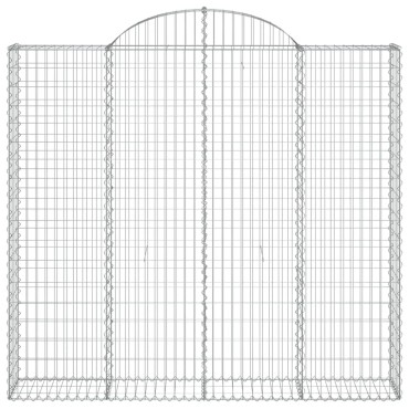 vidaXL Συρματοκιβώτια Τοξωτά 2 τεμ. 200x30x180/200 εκ. Γαλβαν. Ατσάλι