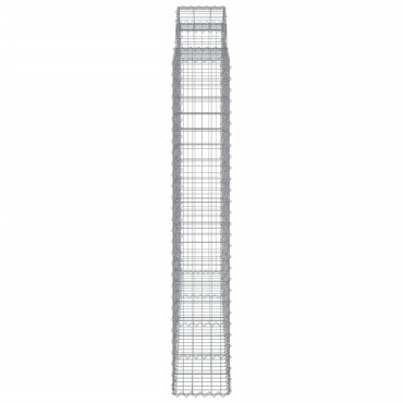 vidaXL Συρματοκιβώτια Τοξωτά 2 τεμ. 200x30x180/200 εκ. Γαλβαν. Ατσάλι