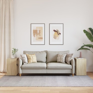 vidaXL Τραπέζια Βοηθητικά 2 τεμ. Sonoma Δρυς 50x30x50cm Επεξ. Ξύλο
