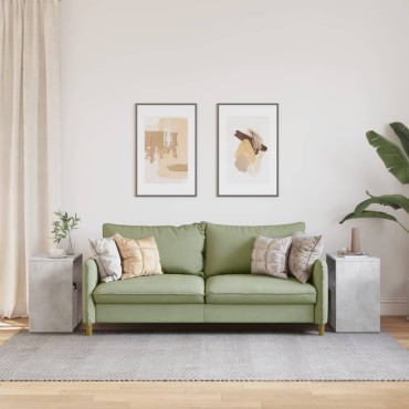 vidaXL Βοηθητικά Τραπέζια 2 τεμ. Γκρι Σκυροδ. 50x30x50cm Επεξ. Ξύλο