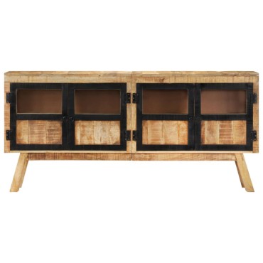 vidaXL Μπουφές Καφέ/Μαύρο 160x30x76cm Μασίφ Ξύλο Μάνγκο 1 τεμ.