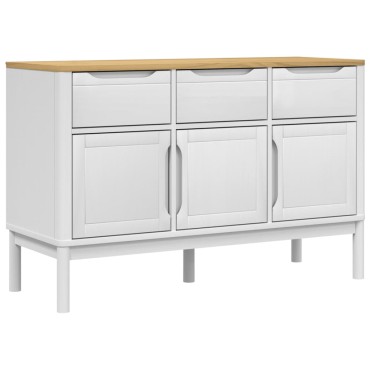 vidaXL Ντουλάπι FLORO Λευκή 114x43x74cm από Μασίφ Ξύλο Πεύκου 1 τεμ.