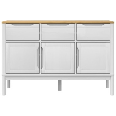 vidaXL Ντουλάπι FLORO Λευκή 114x43x74cm από Μασίφ Ξύλο Πεύκου 1 τεμ.