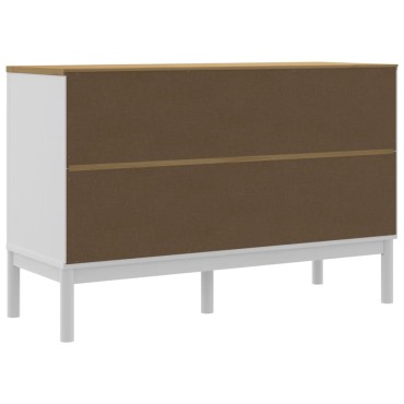 vidaXL Ντουλάπι FLORO Λευκή 114x43x74cm από Μασίφ Ξύλο Πεύκου 1 τεμ.
