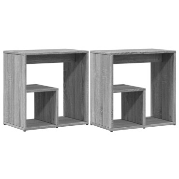 vidaXL Βοηθητικά Τραπέζια 2 τεμ. Γκρι Sonoma 50x30x50cm Επεξ. Ξύλο