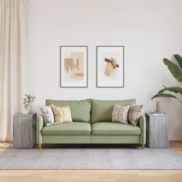 vidaXL Βοηθητικά Τραπέζια 2 τεμ. Γκρι Sonoma 50x30x50cm Επεξ. Ξύλο