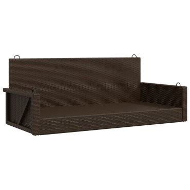 vidaXL Παγκάκι Κούνια Καφέ 119x56x48cm από Συνθετικό Ρατάν 1 τεμ.