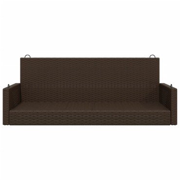 vidaXL Παγκάκι Κούνια Καφέ 119x56x48cm από Συνθετικό Ρατάν 1 τεμ.