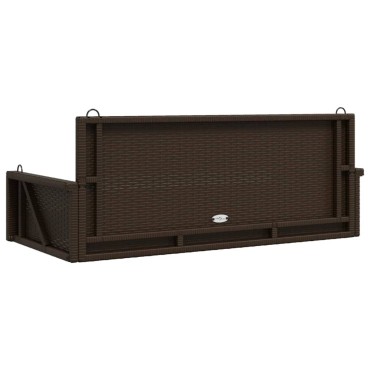 vidaXL Παγκάκι Κούνια Καφέ 119x56x48cm από Συνθετικό Ρατάν 1 τεμ.
