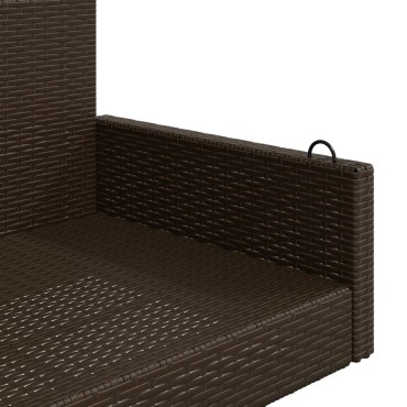 vidaXL Παγκάκι Κούνια Καφέ 119x56x48cm από Συνθετικό Ρατάν 1 τεμ.